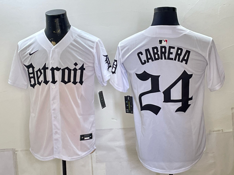 Men Detroit Tigers #24 Cabrera white Nike 2026 MLB Jersey 0814004->detroit tigers->MLB Jersey